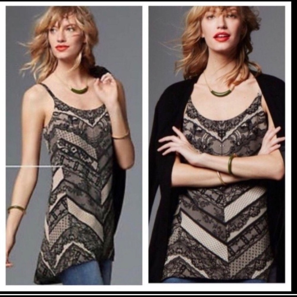EUC CAbi Monaco cami lace tunic style #3278